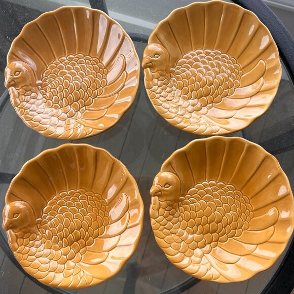 Pottery Barn Thanksgiving Turkey Plates (Set of 4) - Picture 1 of 4